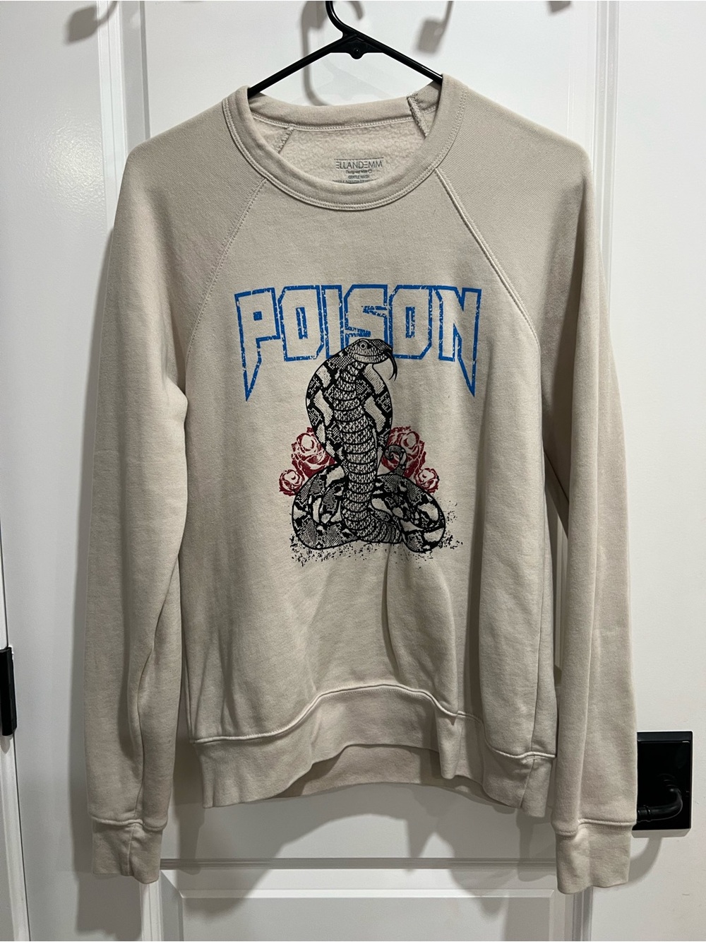 Ell and Emm Poison Graphic Crewneck Sweatshirt - Beige